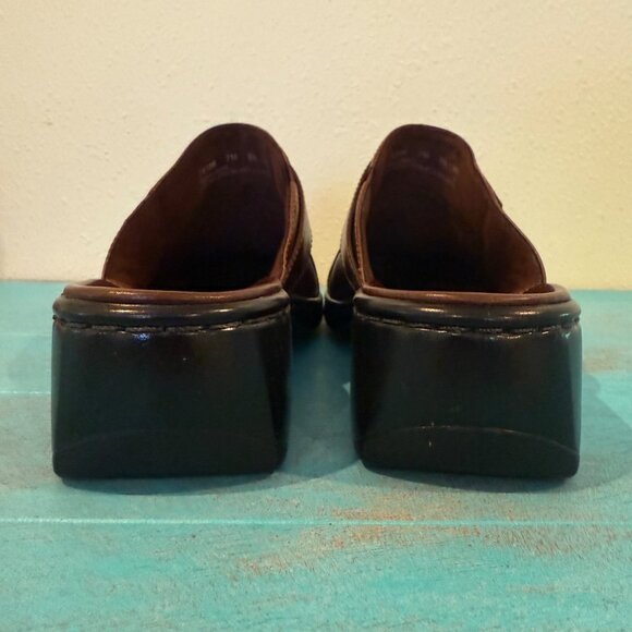 Clarks Womens Brown Leather Slip-On Mule Shoes With Buckle Detail Sz 7 #74106 - Picture 6 of 11